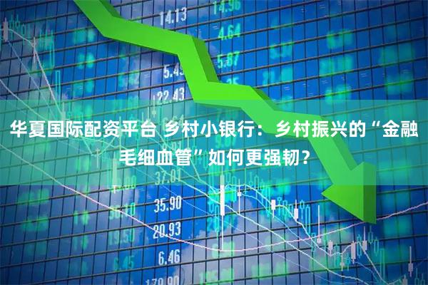 华夏国际配资平台 乡村小银行：乡村振兴的“金融毛细血管”如何更强韧？
