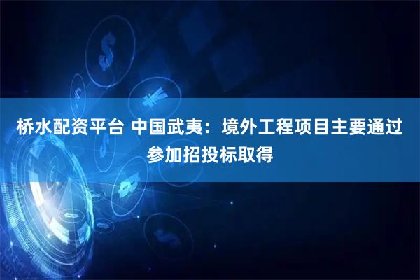 桥水配资平台 中国武夷：境外工程项目主要通过参加招投标取得